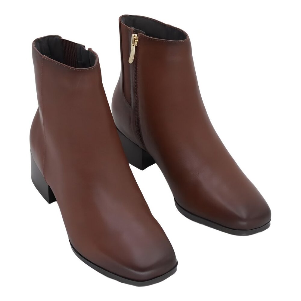 Easy Spirit Sidney eFlex Cognac Leather Ankle Boot US 8.5 M